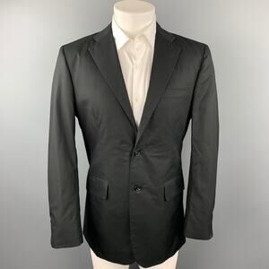 R13 Size 40 Black Embroidery Cotton Notch Lapel Sport Coat